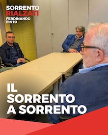 Elezioni Sorrento 2026. Pinto incontra i vertici del Sorrento