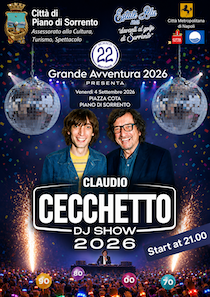 Piano di Sorrento. Serata dance in piazza con Claudio Cecchetto