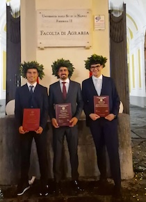Penisola sorrentina. Tre nuovi dottori in Scienze e Tecnologie Agrarie: Mariano, Claudio e Daniele